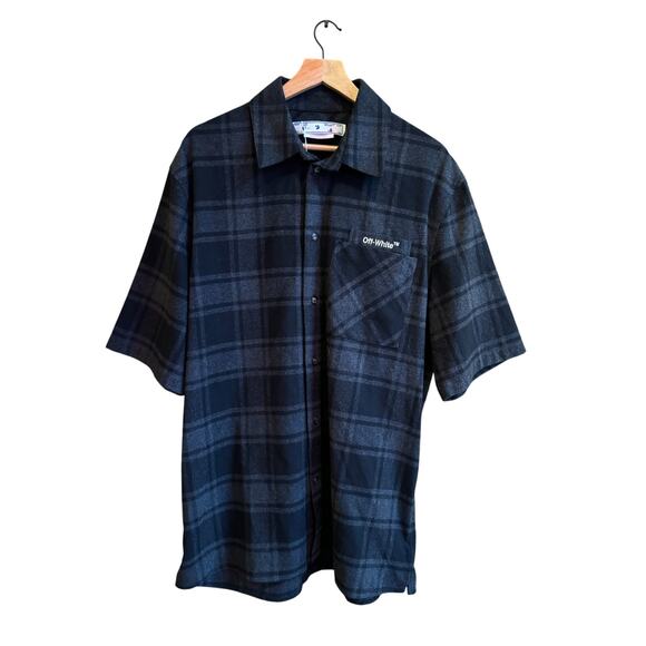 Off-White Short Sleeve Flannel Shirt NWT - Picture 1 of 2